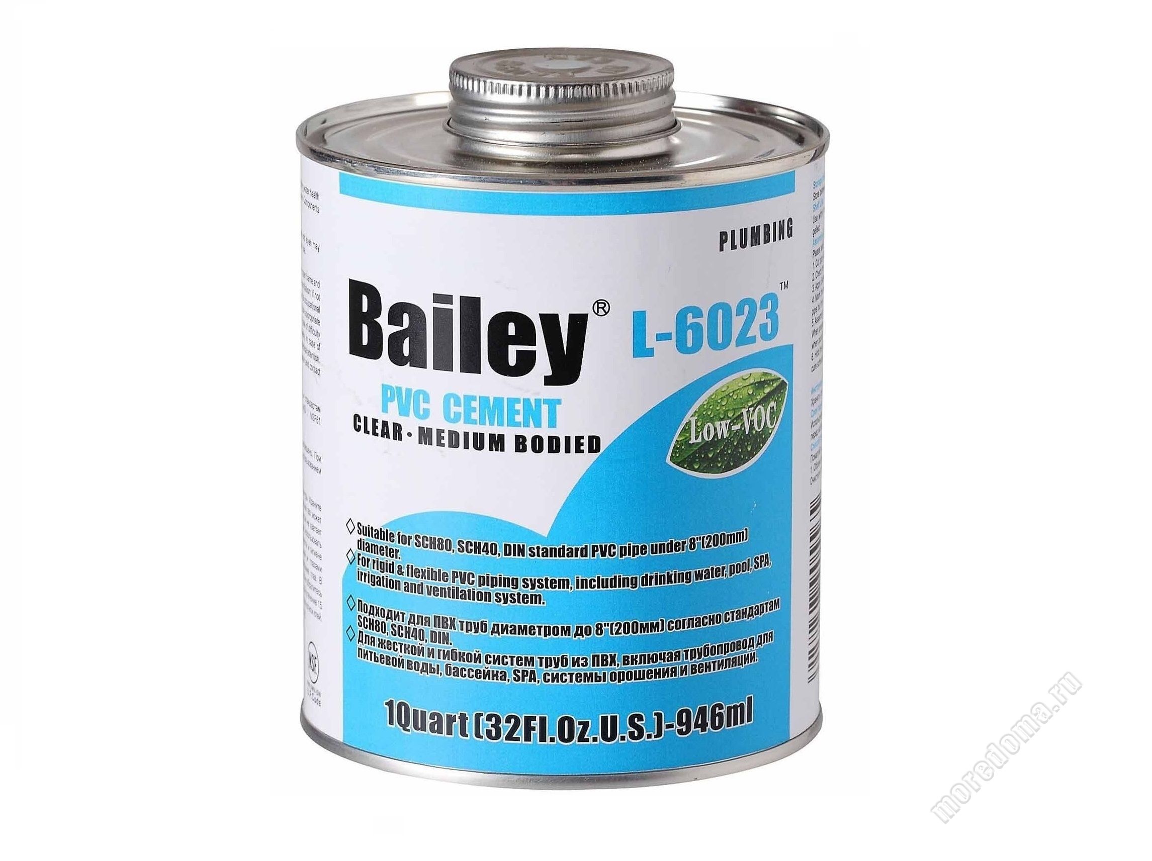 Клей для труб ПВХ Bailey L-6023 237 мл : артикул 6023237